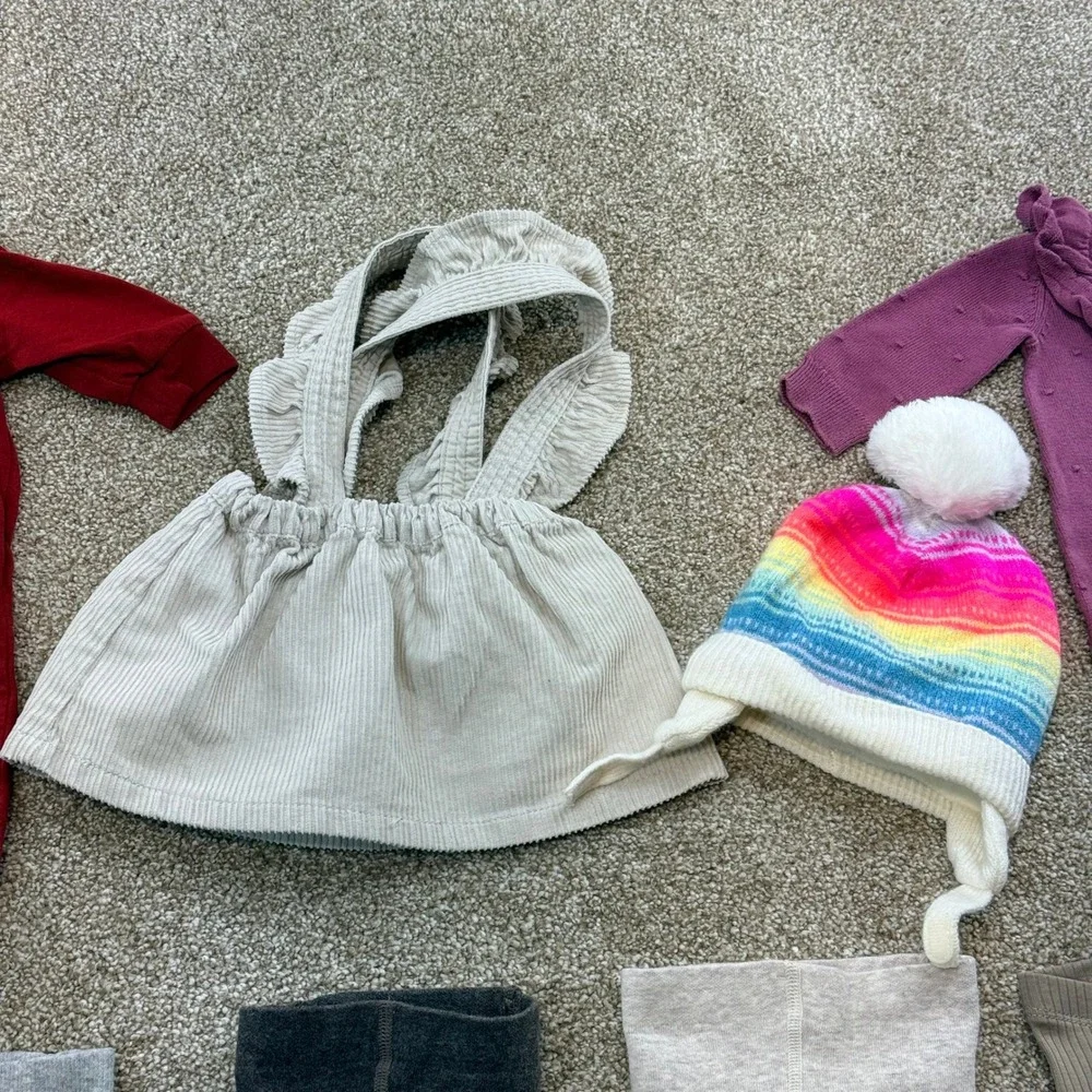 Baby Girl Clothes Lot H&M Disney Carters Romper Dress Leggings Tights 0-6M 10pc